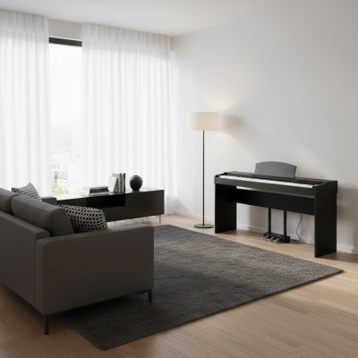Piano digital elegante com som potente e funções modernas