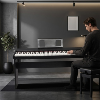 Piano digital inovadora com display LED e controle por toque