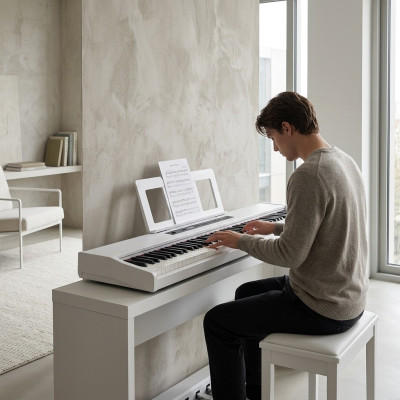 Piano digital elegante com excelente qualidade de som
