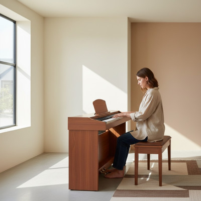 Piano digital com conexão USB para software de música