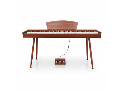 Piano digital com teclas de cerejeira vermelha de 135 cm