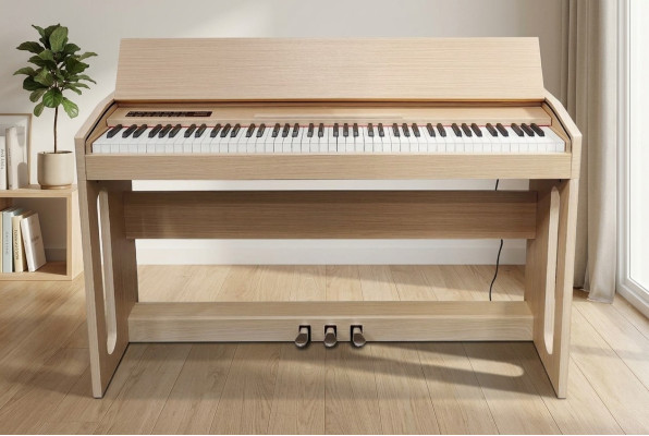 Piano digital para uso doméstico 130 cm castanho claro