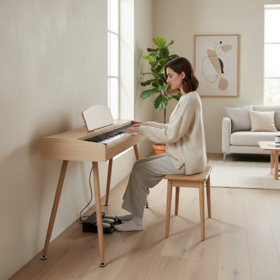 Piano digital para uso doméstico 135 cm bege