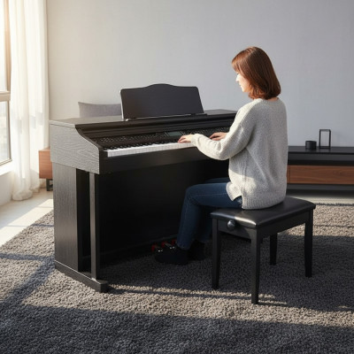 Piano digital com superfície brilhante