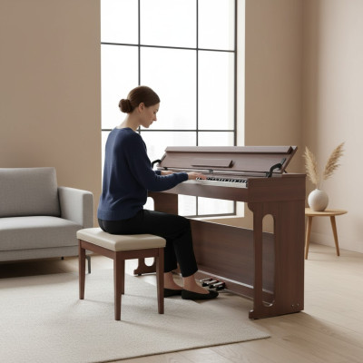 Piano digital para uso doméstico 137 cm marrom