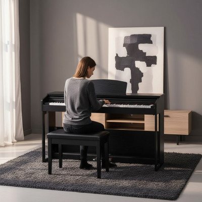 Piano digital para casa 138 cm Preto