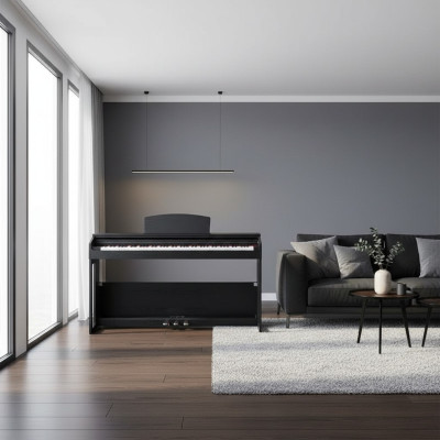 Piano digital para casa 138 cm Preto