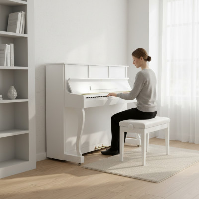 Piano digital branco oferece criatividade e estilo sem limites