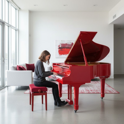 Piano digital vermelho