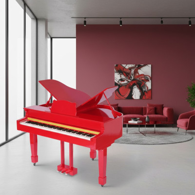 Piano digital vermelho brilhante