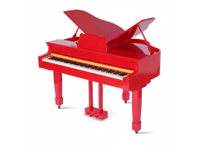 Piano digital vermelho brilhante