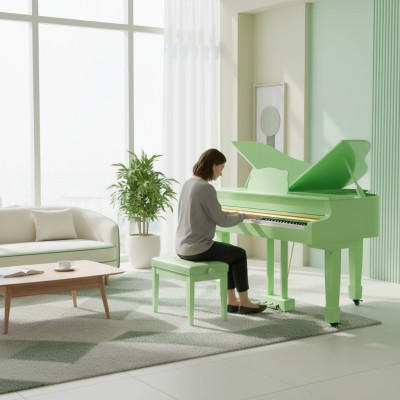 Piano digital com superfície brilhante