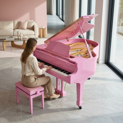 Piano digital brilhante em rosa