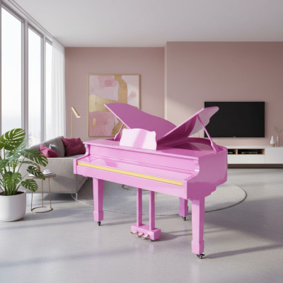 Piano digital brilhante em rosa