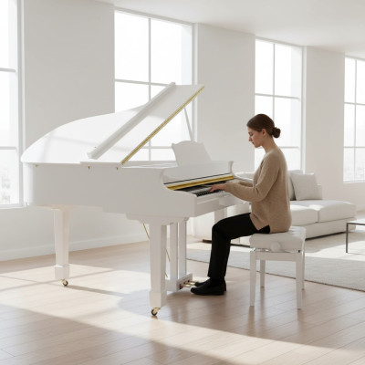 Piano branco brilhante