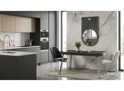 Tisch Spiegel Wohnzimmer Stil modern schwarz rechteckig praktisch Metall