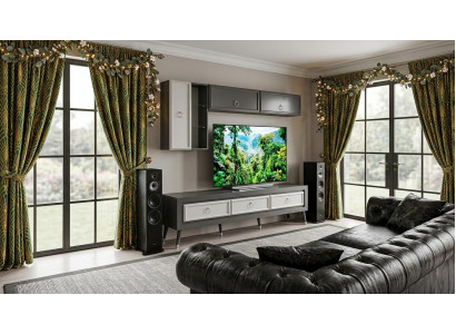 TV board Wandschrank Wohnzimmer Stil modern grau praktisch geräumig