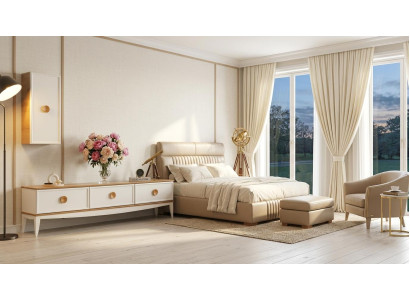 TV board Wandschrank Wohnzimmer Stil modern beige bequem praktisch