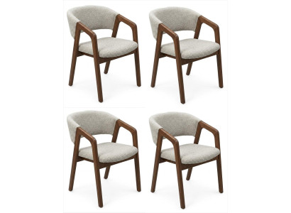 Stuhl set beige Holz modern elegant Wohnzimmer Komfort
