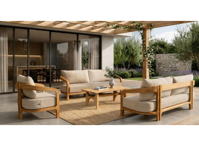Terrassenmöbel Set 3-Sitzer Loungesofa Sessel Sofakissen Couchtisch