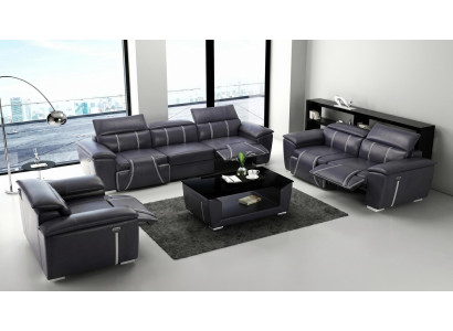 Wohnzimmer Set Modern Schwarz Exklusive Sofagarnitur 3+2+1 Wohnset