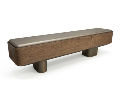 TV-Lowboard braun Armlehnen Holz modern elegant Wohnzimmer