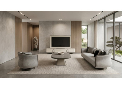 Wohnzimmer Set 3-Sitzer Couchtisch Tv-Lowboard Modern Komfortabel