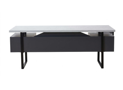 Weiß-grauer Schreibtisch mit Schubladen modern Arbeitszimmer