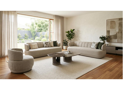 Wohnzimmer Set 3-Sitzer Couchtisch Modern Komfortabel Stilvoll