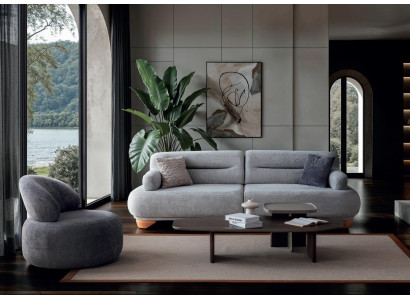 Wohnzimmer Polstergarnitur Stoff 3-Sitzer Sofa Sessel Stoffsessel Set