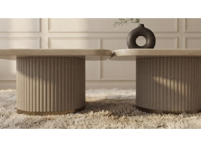 TV Lowboard Couchtisch Wohnzimmerset Modern Marmormuster Hochglanz