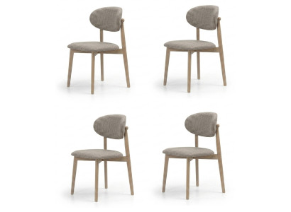 Stuhl Set Beige Modern Bequem Esszimmerstuhl Polsterstuhl