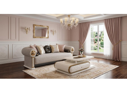 Wohnzimmer set Sofa Couchtisch Modern Graubeigen Stilvoll