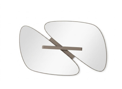 Wandspiegel Grau Glas Edelstahl Modern Organisch Einfarbig Design