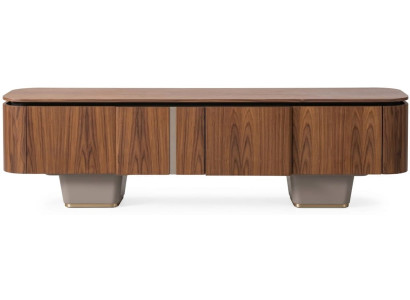TV-Lowboard Braun Holz Modern Wohnzimmer Stauraum Einfarbig Design