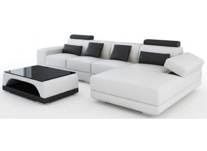 Weiße Eckcouch L Form Leder Stoff Wohnzimmer Modern Luxus Designsofa