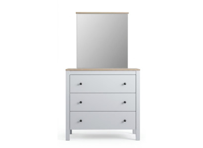 Weiße moderne Kommode mit Spiegel Schubladen Holz Jugendzimmer Schlafzimmer
