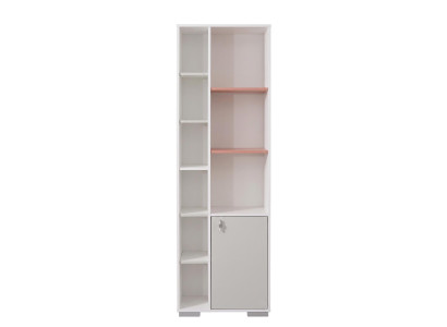 Weißes Bücherregal Holz schmaler hoher Schrank modern Jugendzimmer