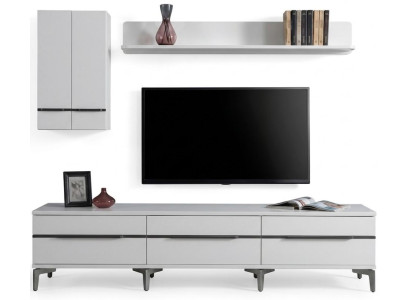 TV Lowboard Wandboard Wandschrank Weiss Modern Eleganter Set