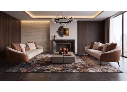 Zeitgenössisches Dreisitzer Sofa Beige Komfort Metallrahmen