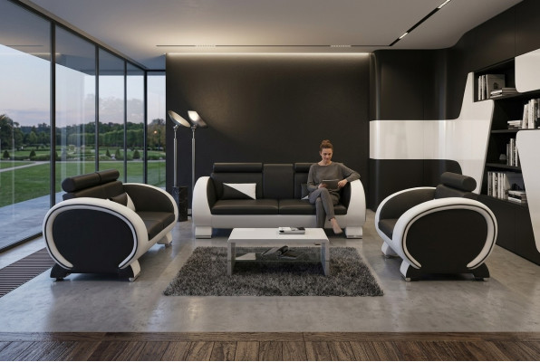 LEDERSOFA LEDERSOFA DESIGNERSOFA GARNITUR 3+1 COUCH POLSTERGARNITUR POLSTER SOFA