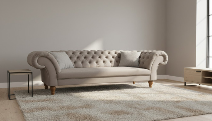 CHESTERFIELD SOFA COUCH STOFF SOFAGARNITUR TEXTIL 3 SITZER NEU MADE IN EU