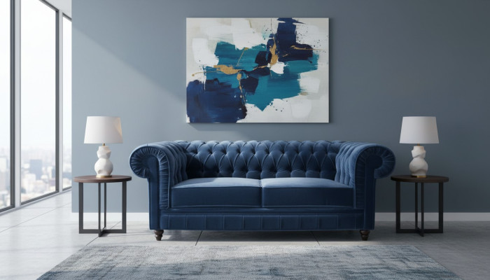 Chesterfield Textil Sofa Leder Stoff Couch 3 Sitzer Sofagarnitur Ledersofa NEU