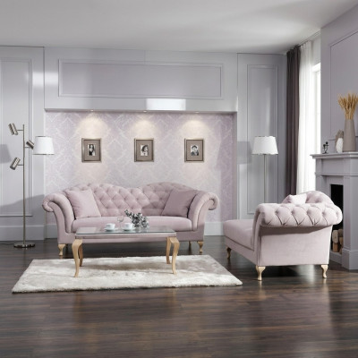 Chesterfield Sofagarnitur Sofa Polster Set Chaiselounge Klassischer Stil Couch