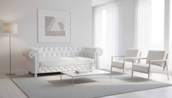 Chesterfield Couch Sofa Garnitur 3 Sitzer Polster Leder Sofas Couchen  WHITTBY