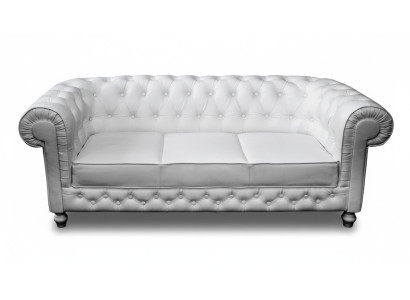 Chesterfield Couch Sofa Garnitur 3 Sitzer Polster Leder Sofas Couchen  WHITTBY