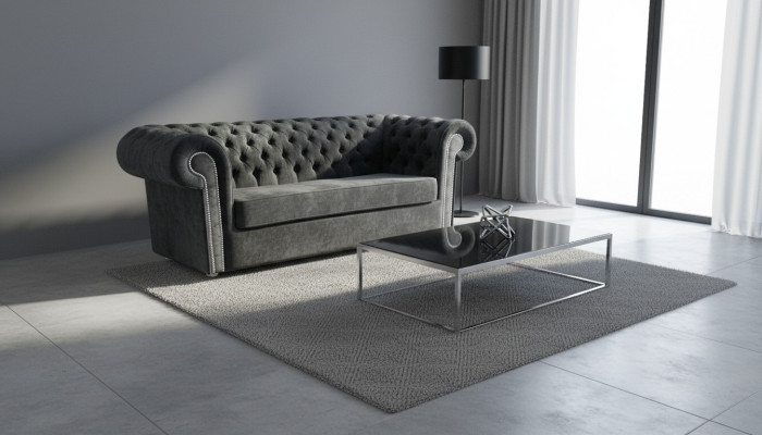 Chesterfield Samt Textil Stoff Sofa Couch Polster 3 Sitz Klassische Couchen Neu