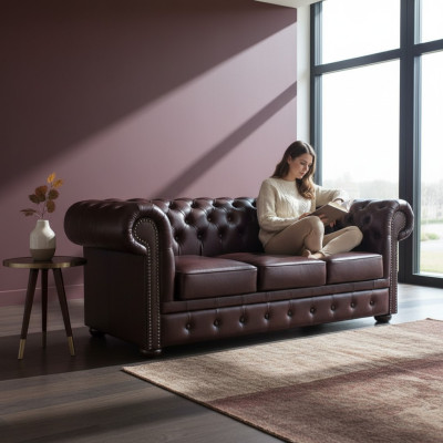 Chesterfield Sofa Couch Polster 3 Sitz Klassische Couchen Garnitur  Neu