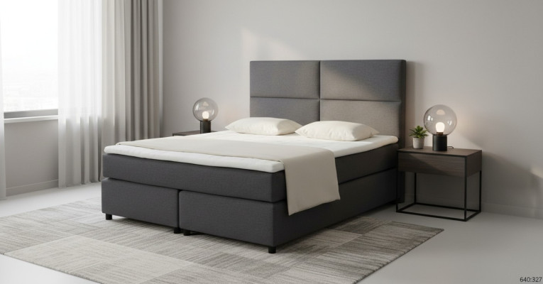 Continental Boxspring Bett Betten Textil Bett Polster Hoch Doppel Leder