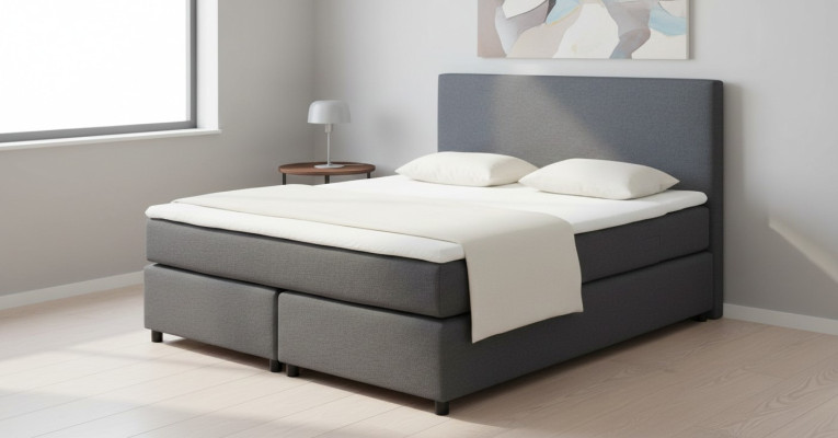Bett Continental Boxspring Betten Polster Hoch Doppel Leder Textil Bett